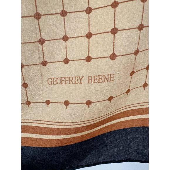 Goeffrey Beene Vintage Grid Scarf 31 x 30 Brown Grid Polyester - Picture 2 of 16